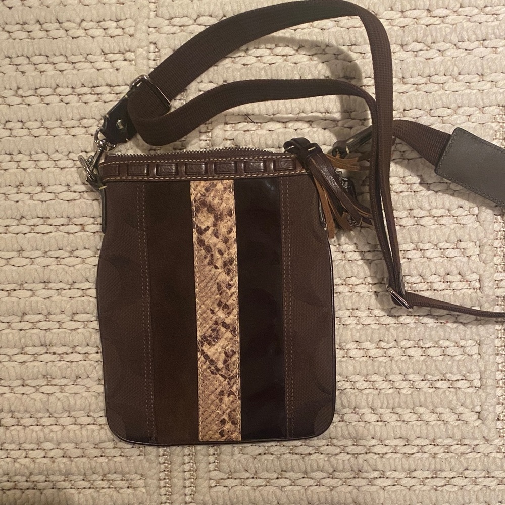 Coach Brown and Tan Crossbody Bag